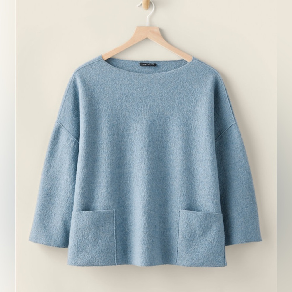 Eileen Fisher boxy boiled wool sweater
